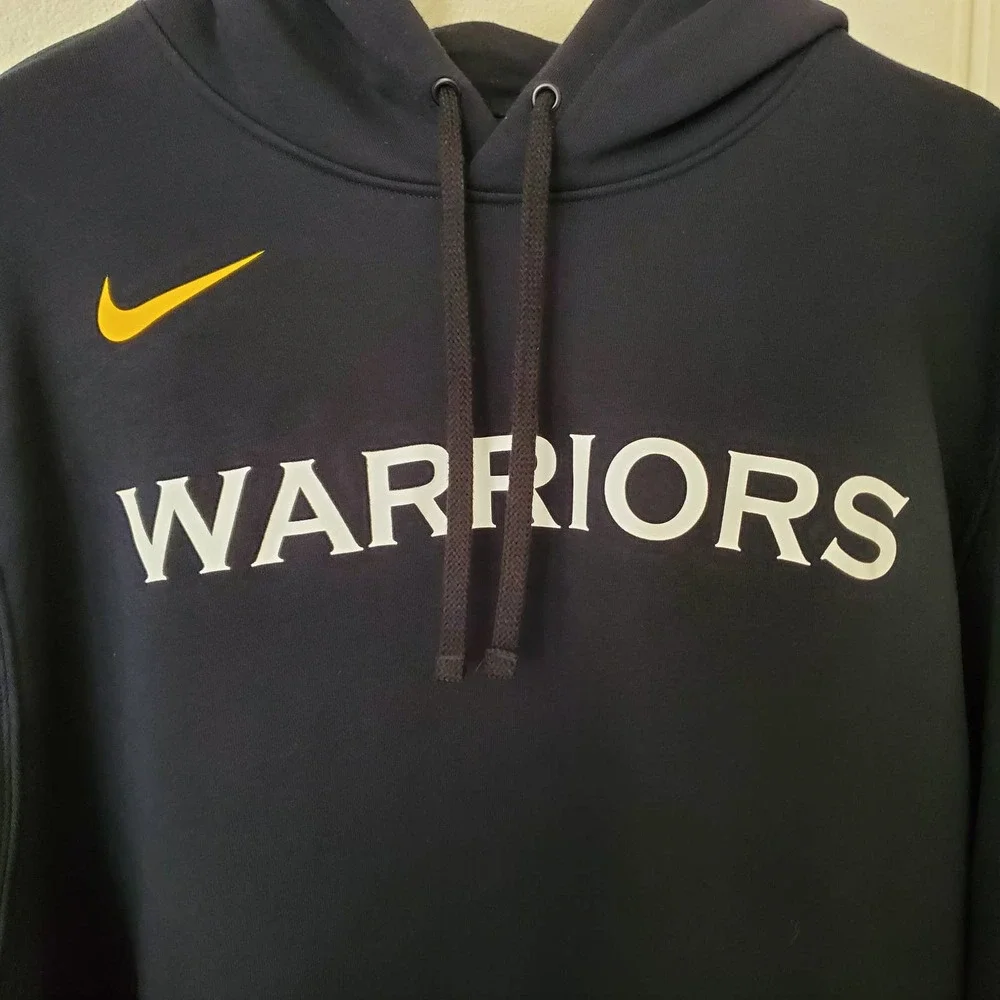 NIKE Men's NBA Golden State Warriors Black & White Drawstring Tie Hoodie sz 3XL - Picture 3 of 9